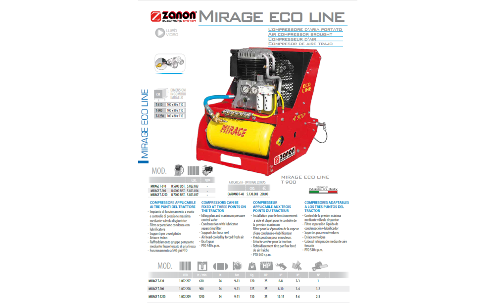 Zanon compressore per trattore mirage t.900 + 2 abbacchiatori Używane - 4