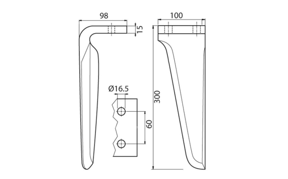 Dente erpice Maschio sinistro - 2