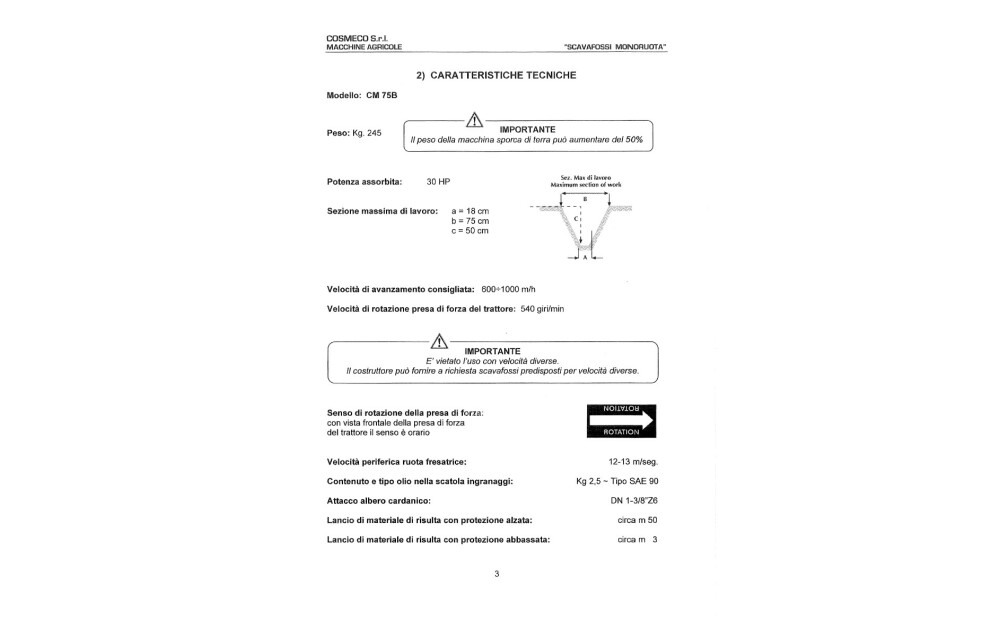 Scavafossi monoruota Cosmeco CM 75 B - 6