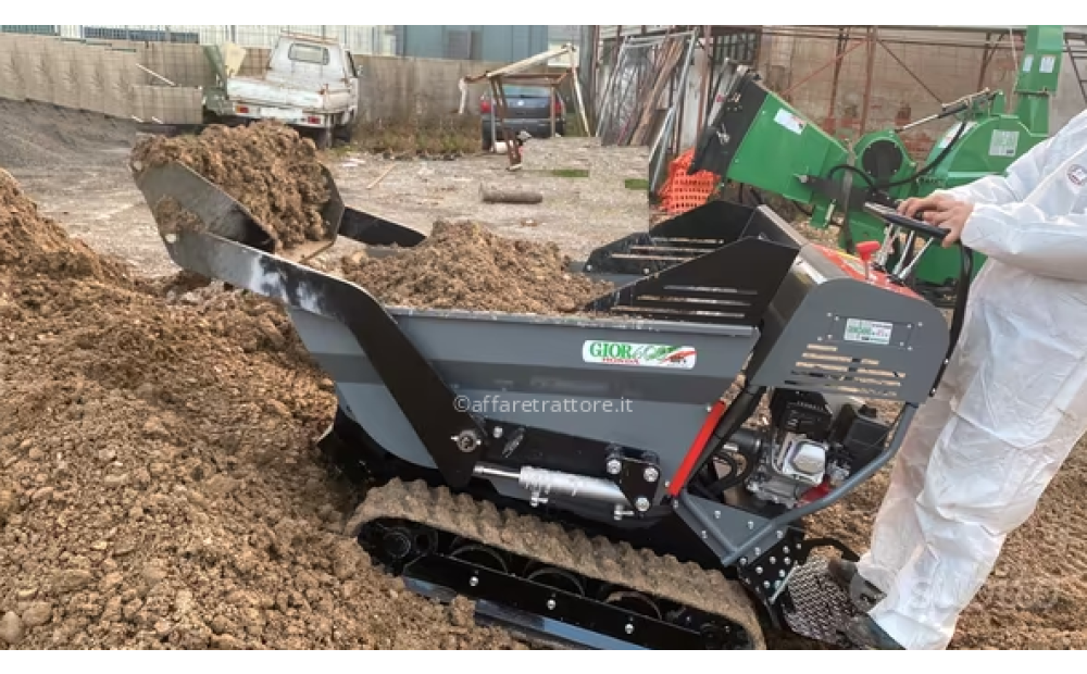 GIOR 600 Motocarriola Cingolata Cassone Dumper con Pala Autocaricante - Ribaltamento Idraulico - Totalmente Idrostatica Nuovo - 3