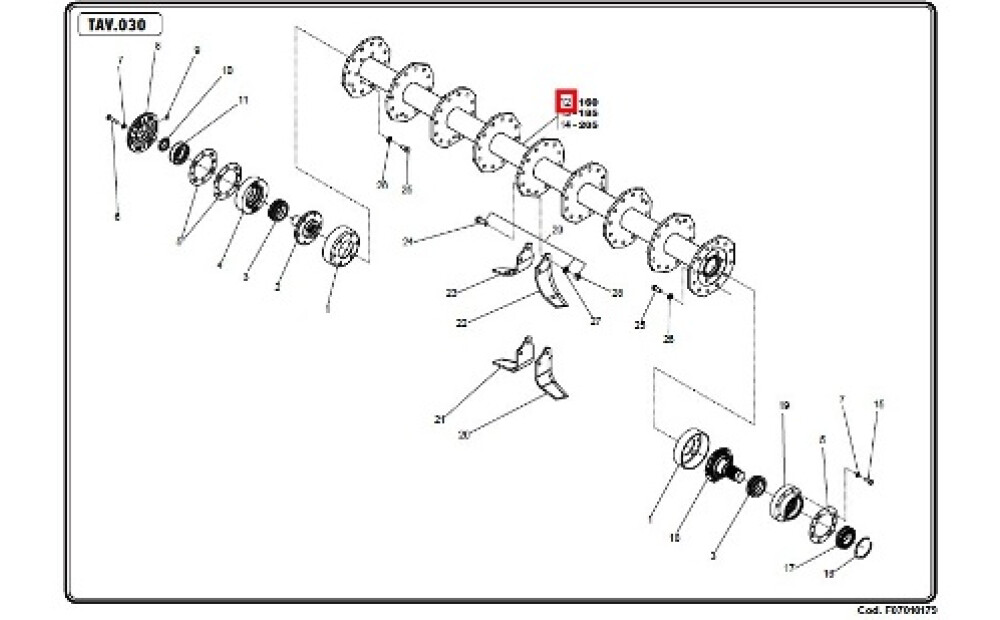 Cod. maschio m31116421 - comp.rotore portaz. int 155 - 1