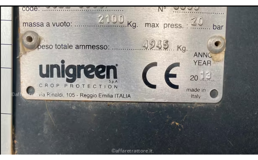 Botte diserbo trainata 20hl unigreen proporzionale - 2